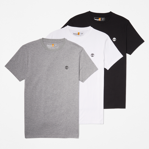 TIMBERLAND 3-PACK BASIC JERSEY CREW T-SHIRT FOR MEN IN MULTI-NEUTRALS