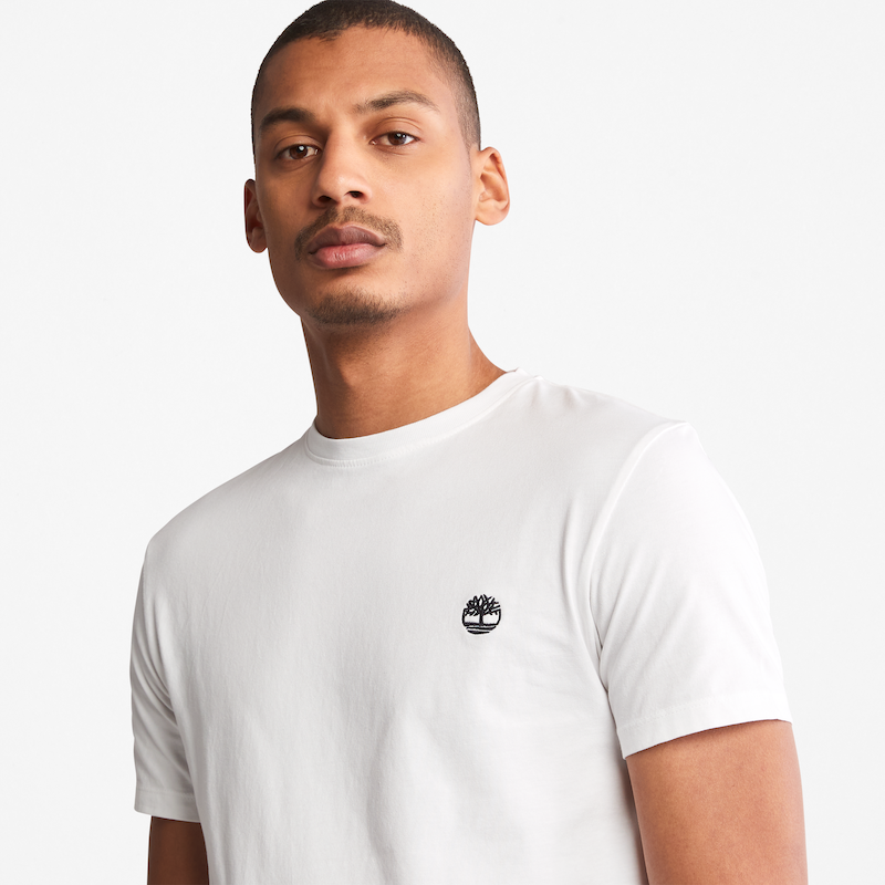 TIMBERLAND DUNSTAN RIVER SLIM- FIT  CREW NECK T-SHIRT FOR MEN IN WHITE