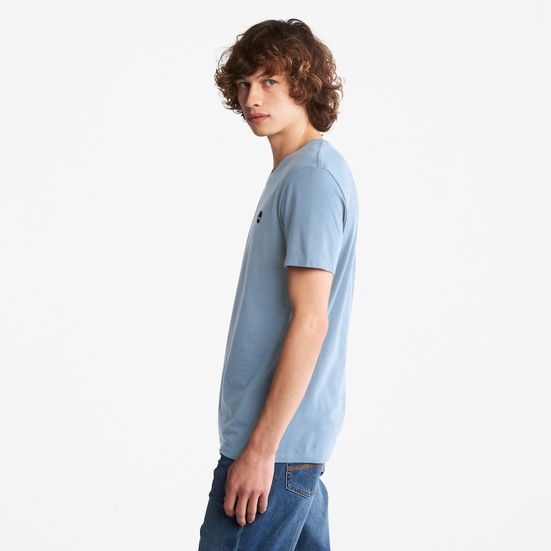 TIMBERLAND DUNSTAN RIVER V-NECK T-SHIRT FOR MEN IN SKY BLUE