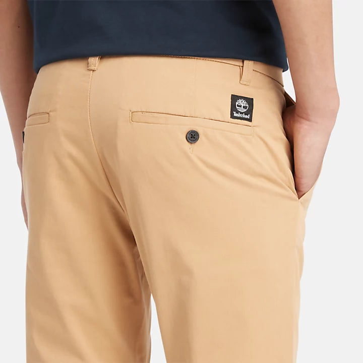 TIMBERLAND STRETCH TWILL CHINO TROUSERS FOR MEN IN LIGHT BEIGE