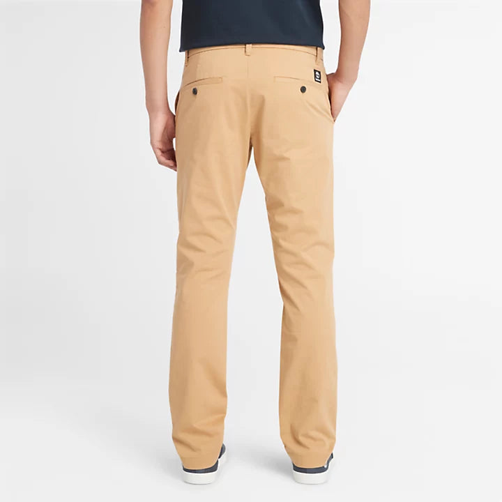 TIMBERLAND STRETCH TWILL CHINO TROUSERS FOR MEN IN LIGHT BEIGE