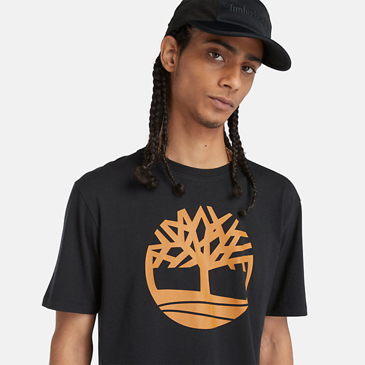 Timberland Kennebec River Tree Logo T-Shirt for Men In Black/Wheat