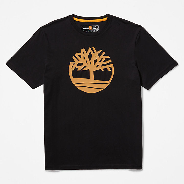 Timberland Kennebec River Tree Logo T-Shirt for Men In Black/Wheat