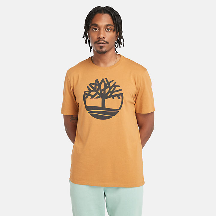 Timberland Kennebec River Tree Logo T-Shirt for Men In Wheat