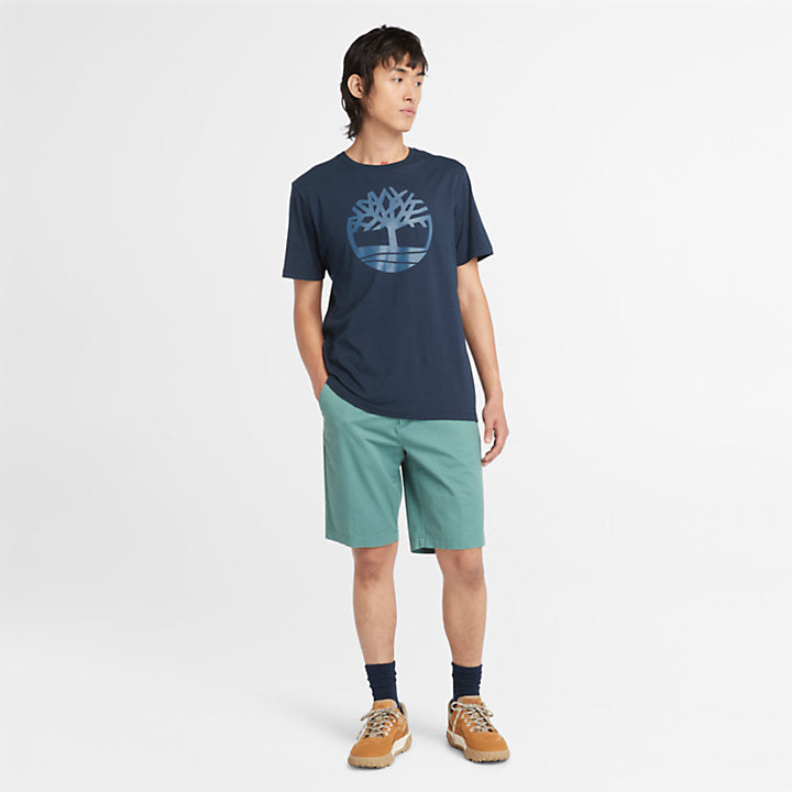 TIMBERLAND KENNEBEC RIVER TREE LOGO T-SHIRT FOR MEN IN NAVY