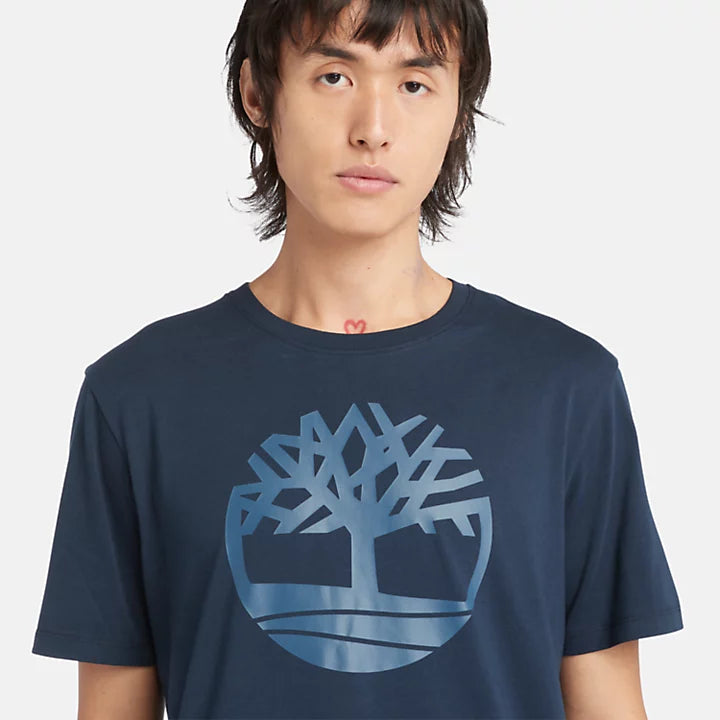 TIMBERLAND KENNEBEC RIVER TREE LOGO T-SHIRT FOR MEN IN NAVY