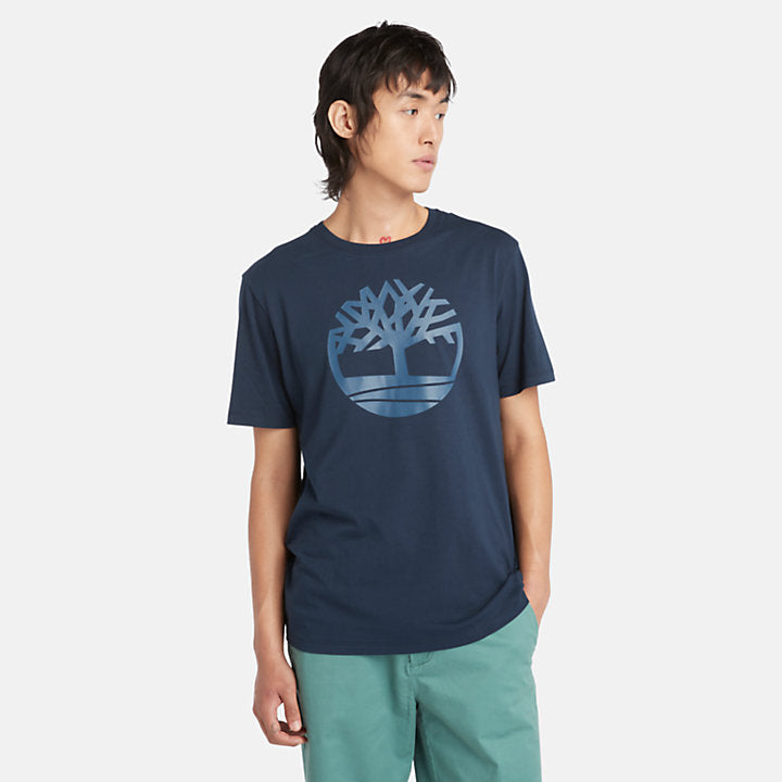 TIMBERLAND KENNEBEC RIVER TREE LOGO T-SHIRT FOR MEN IN NAVY