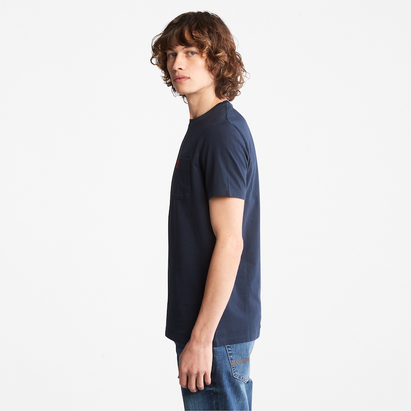 TIMBERLAND DUNSTAN RIVER CREW NECK POCKET T-SHIRT FOR MEN IN NAVY
