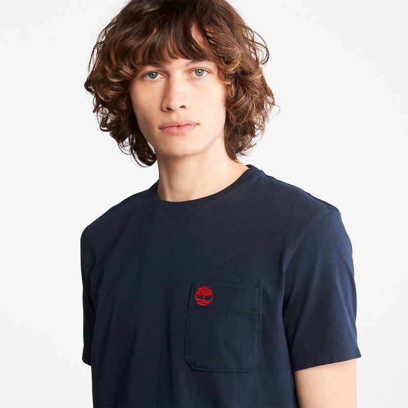 TIMBERLAND DUNSTAN RIVER CREW NECK POCKET T-SHIRT FOR MEN IN NAVY