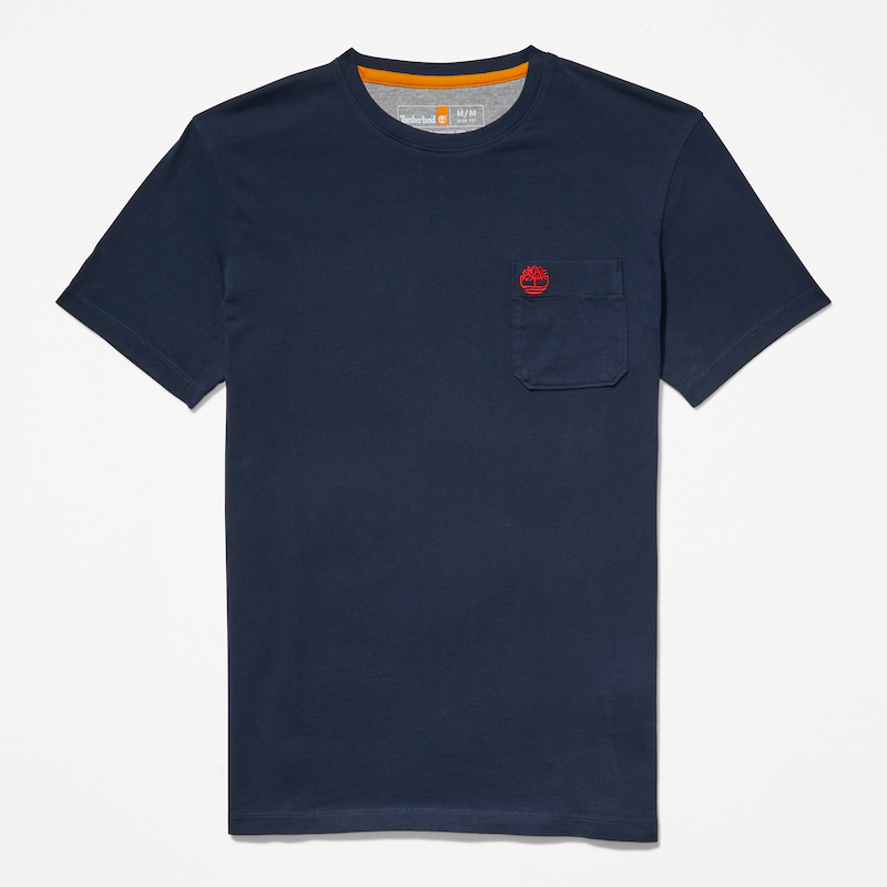 TIMBERLAND DUNSTAN RIVER CREW NECK POCKET T-SHIRT FOR MEN IN NAVY