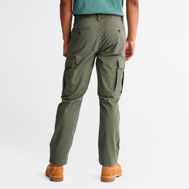 TIMBERLAND CORE TWILL CARGO PANTS FOR MEN IN ARMY GREEN