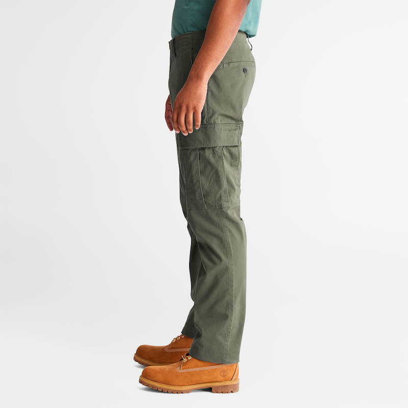 TIMBERLAND CORE TWILL CARGO PANTS FOR MEN IN ARMY GREEN