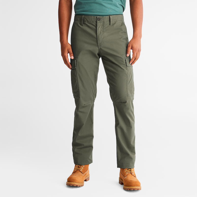 TIMBERLAND CORE TWILL CARGO PANTS FOR MEN IN ARMY GREEN