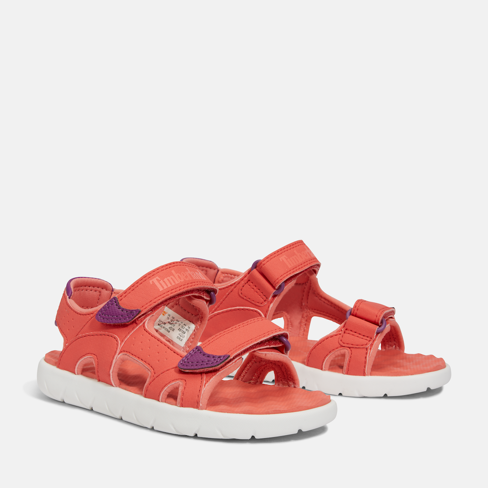 TIMBERLAND PERKINS ROW 2-STRAP SANDAL FOR YOUTH IN PINK
