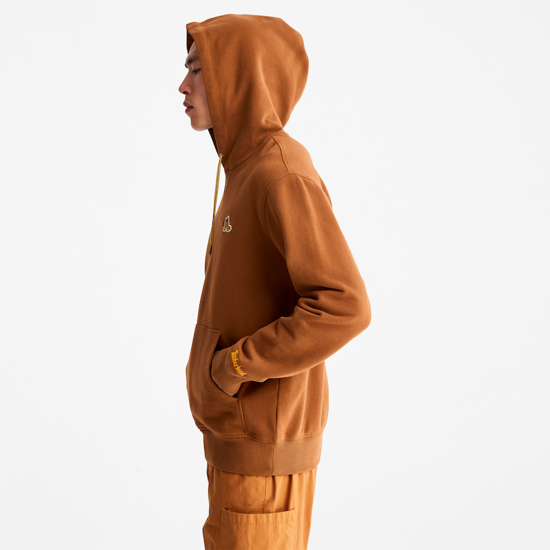 TIMBERLAND BOOTS LOGO HOODIE FOR MEN IN BROWN