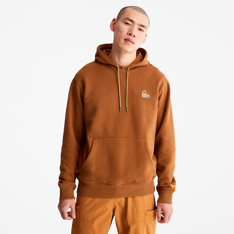 TIMBERLAND BOOTS LOGO HOODIE FOR MEN IN BROWN