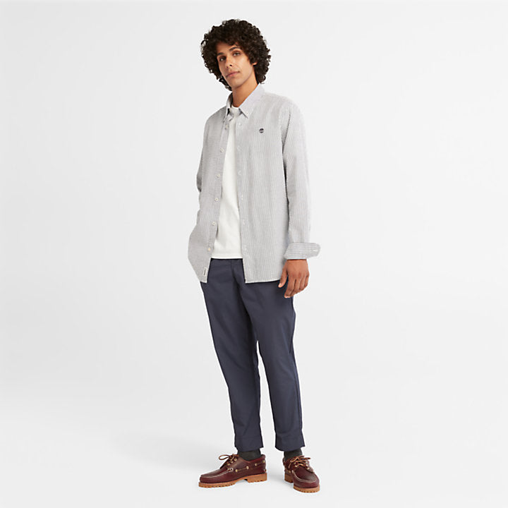Striped Seersucker Shirt For Men In Dark Blue – Timberland South