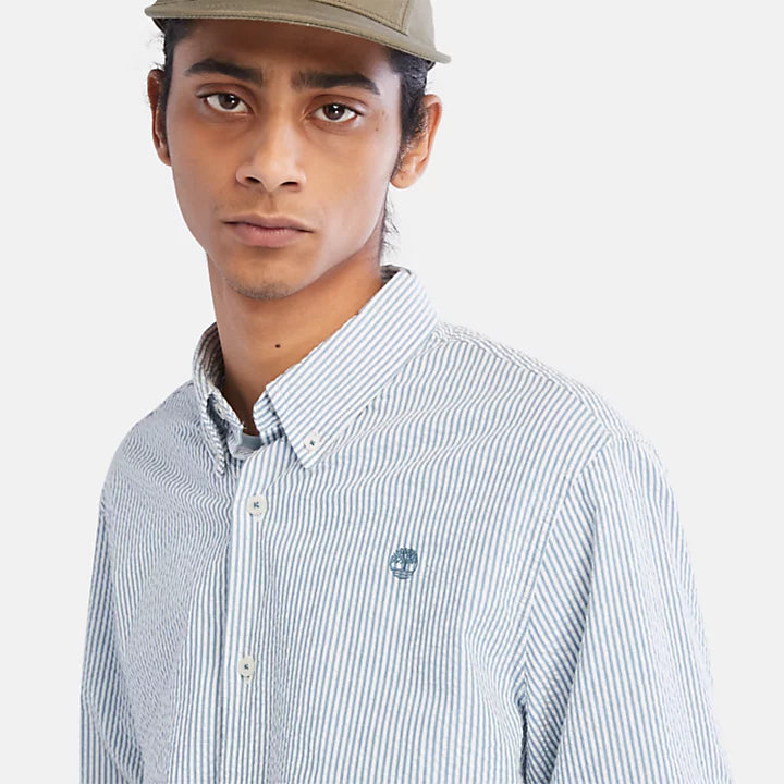 TIMBERLAND STRIPED SEERSUCKER SHIRT FOR MEN IN BLUE