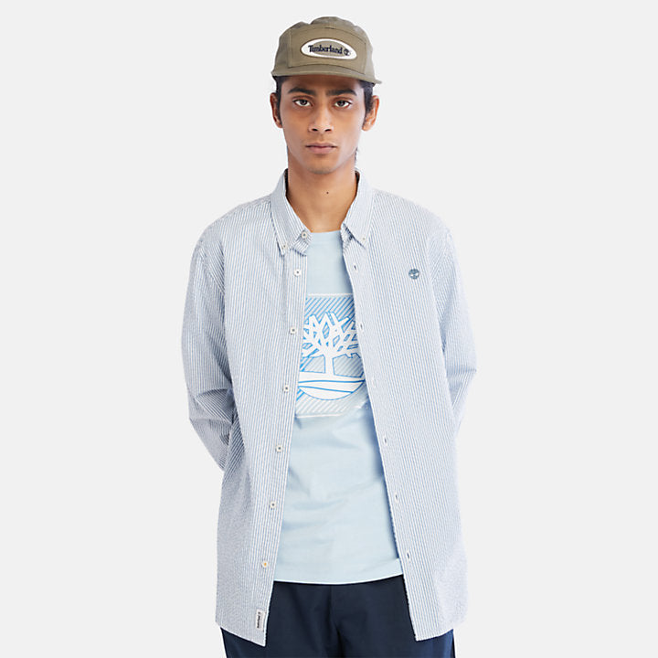 TIMBERLAND STRIPED SEERSUCKER SHIRT FOR MEN IN BLUE