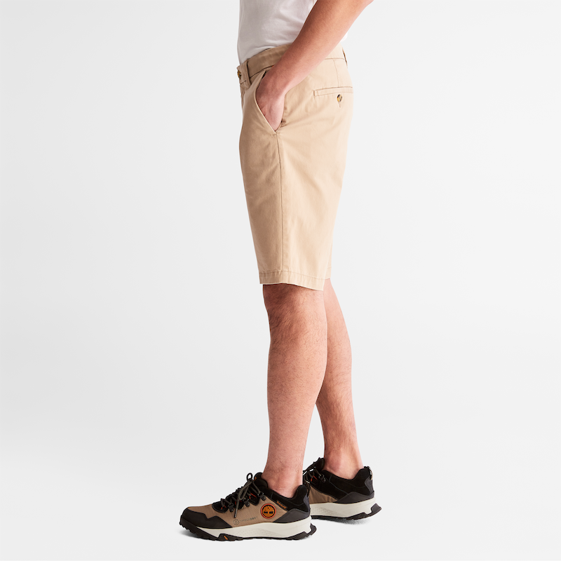 TIMBERLAND SQUAM LAKE STRETCH TWILL STRAIGHT SHORTS FOR MEN IN BEIGE