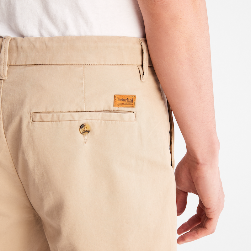 TIMBERLAND SQUAM LAKE STRETCH TWILL STRAIGHT SHORTS FOR MEN IN BEIGE