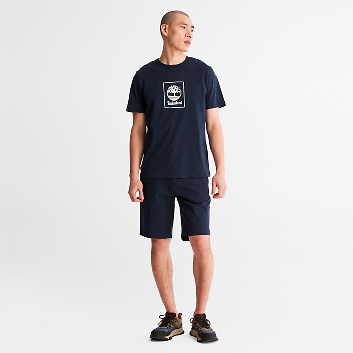 Straight Chino Shorts for Men in Navy
