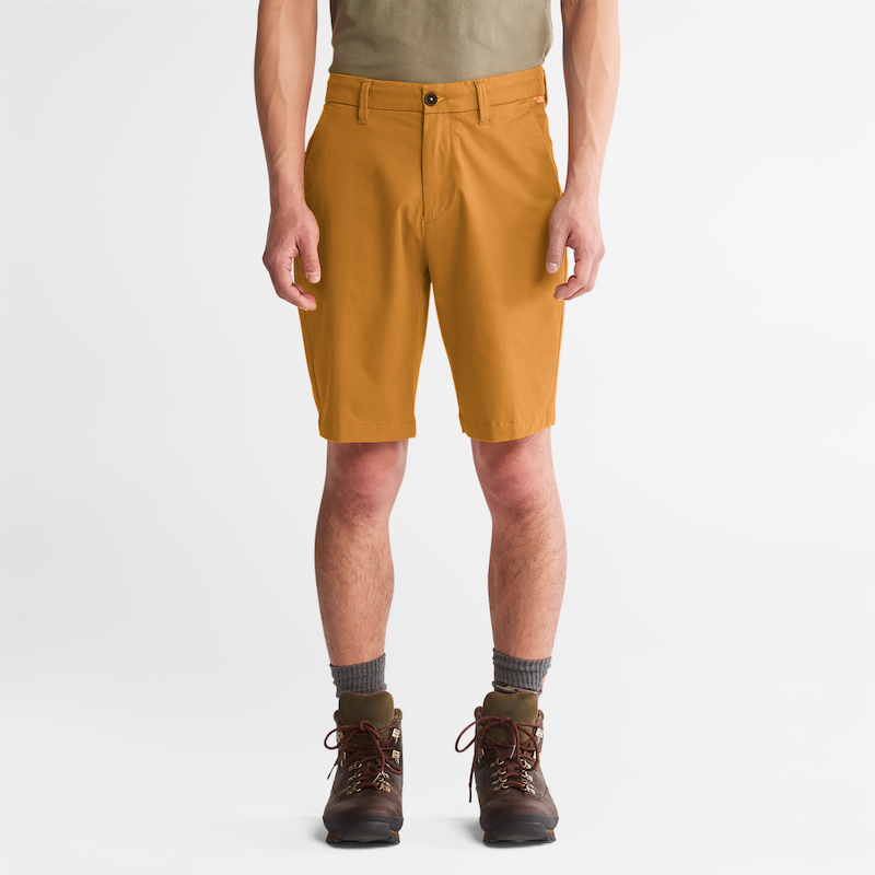 TIMBERLAND SQUAM LAKE STRETCH TWILL STRAIGHT SHORTS FOR MEN IN WHEAT