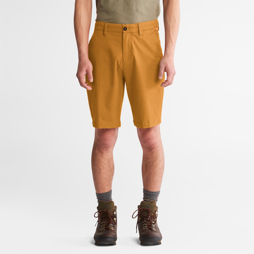Squam Lake Stretch Twill Straight Leg Shorts For Men In Wheat