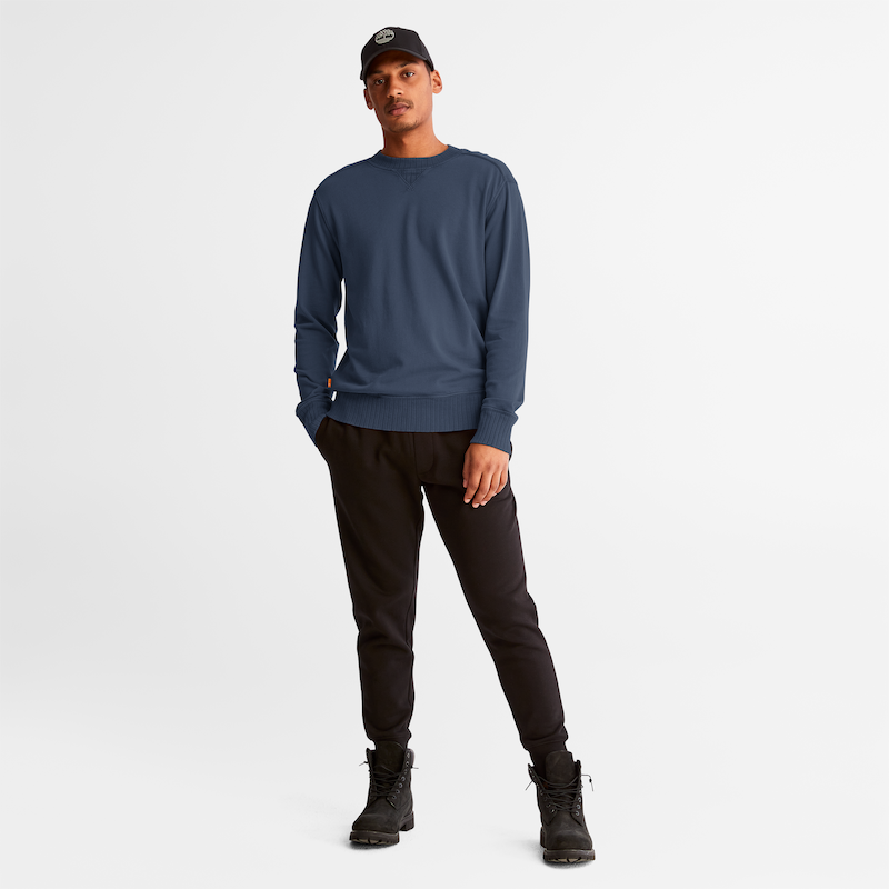 TIMBERLAND GARMENT DYE CREWNECK SWEATSHIRT FOR MEN IN BLUE