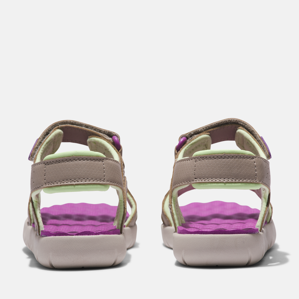 TIMBERLAND PERKINS ROW 2-STRAP SANDAL FOR JUNIOR IN GREY AND PURPLE 