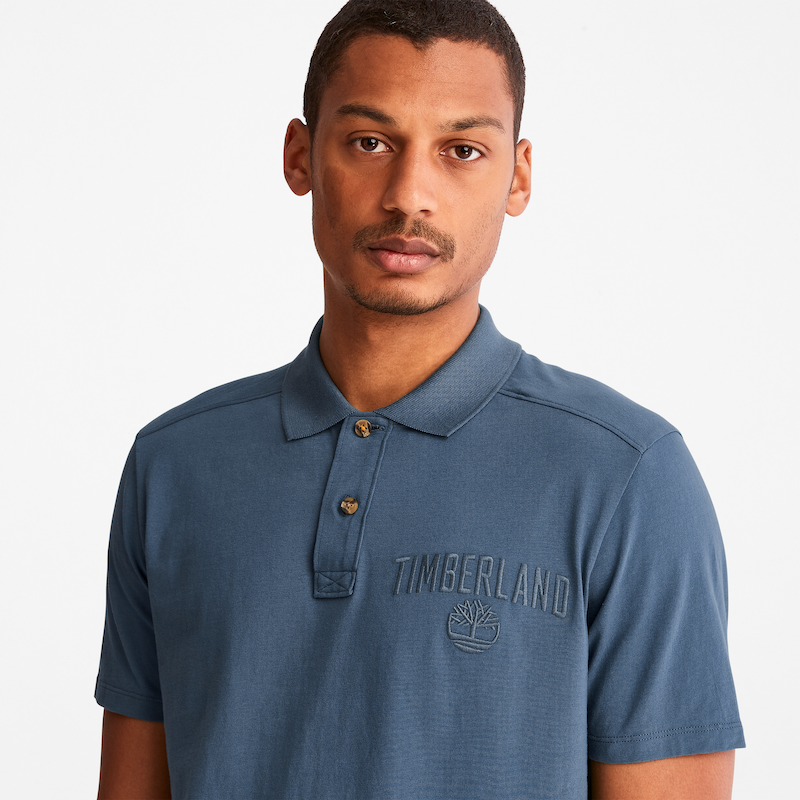 TIMBERLAND OUTDOOR HERITAGE EARTH KEEPERS POLO SHIRT FOR MEN IN DEEP BLUE