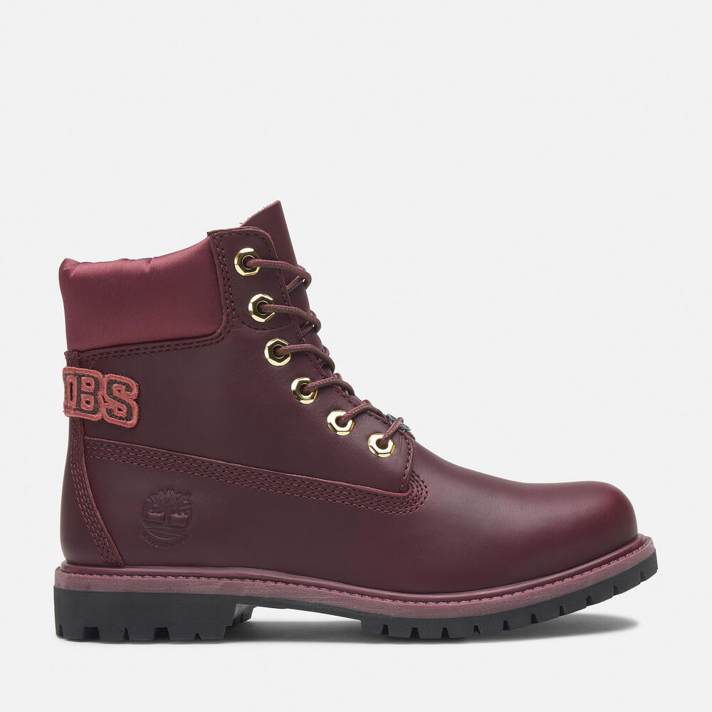 Timberlands Maroon Burgundy Timberlands With Fur Sales