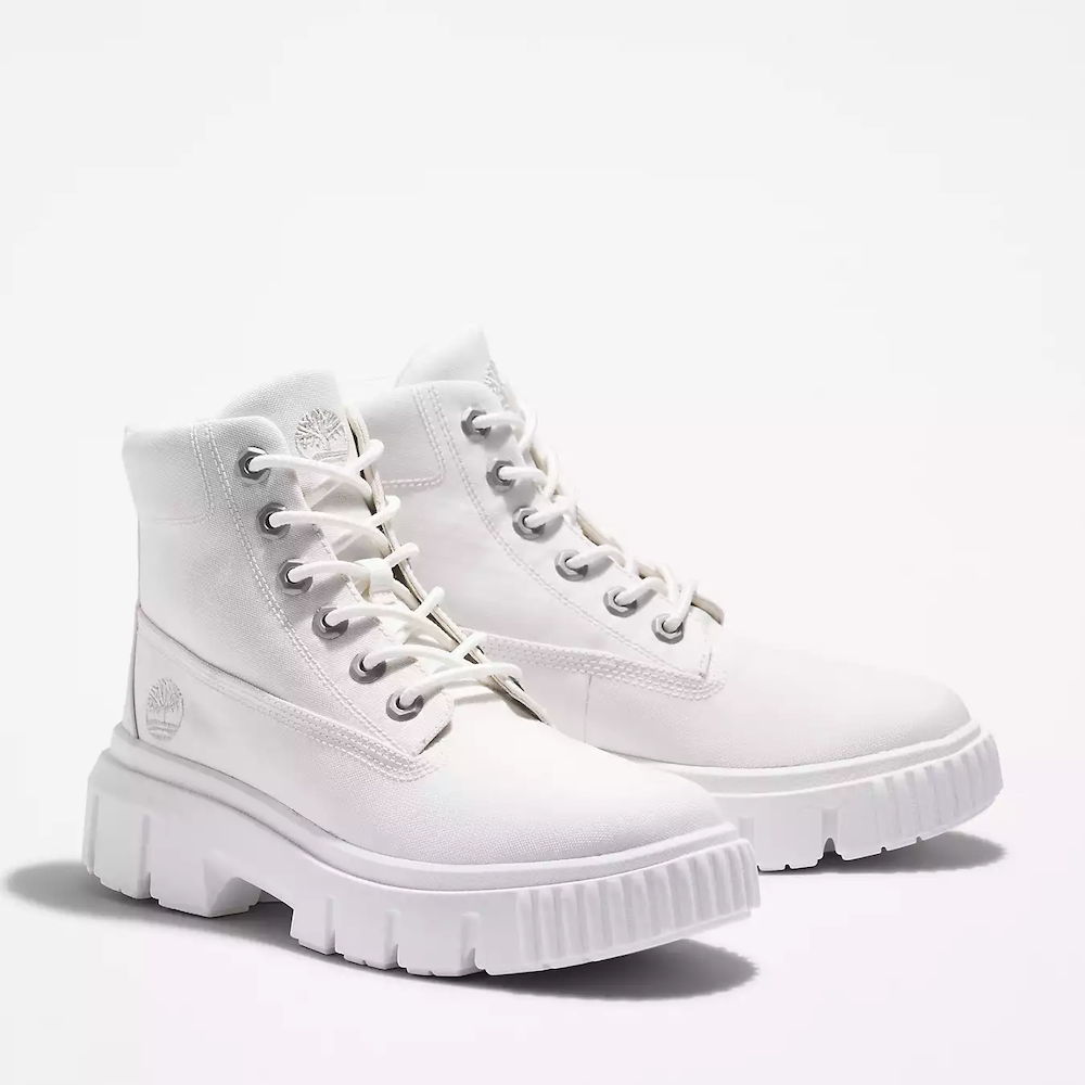 TIMBERLAND GREYFIELD MID LACE-UP BOOT FOR WOMEN IN WHITE