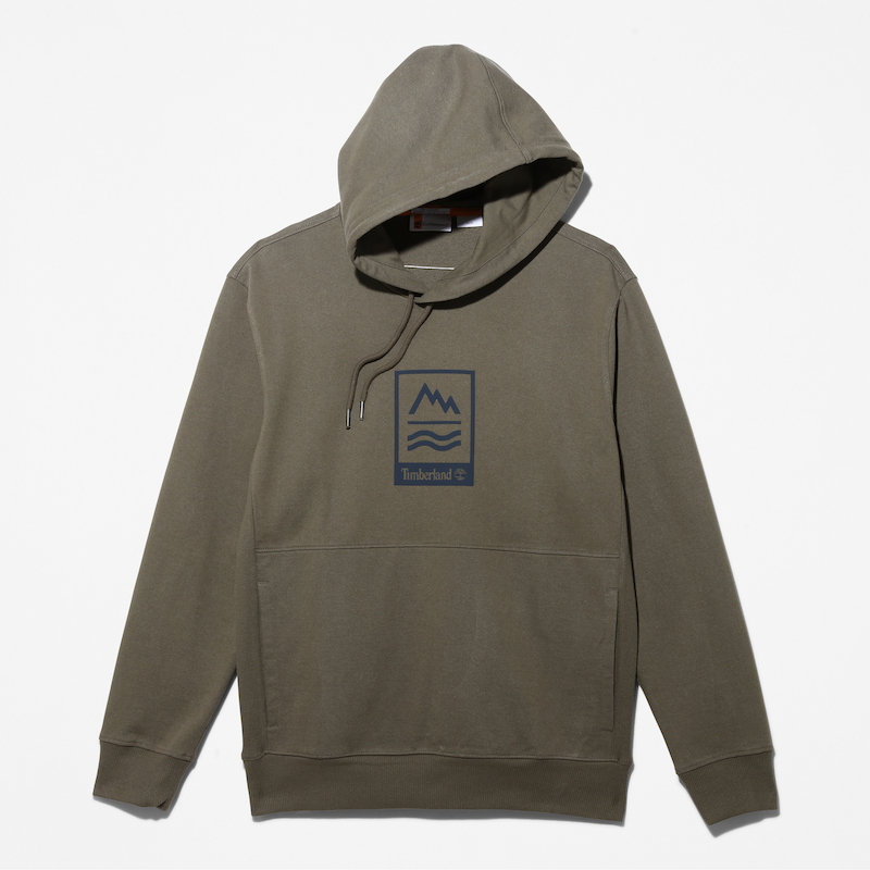 Mountains-to-Rivers Hoodie for Men in Dark Green