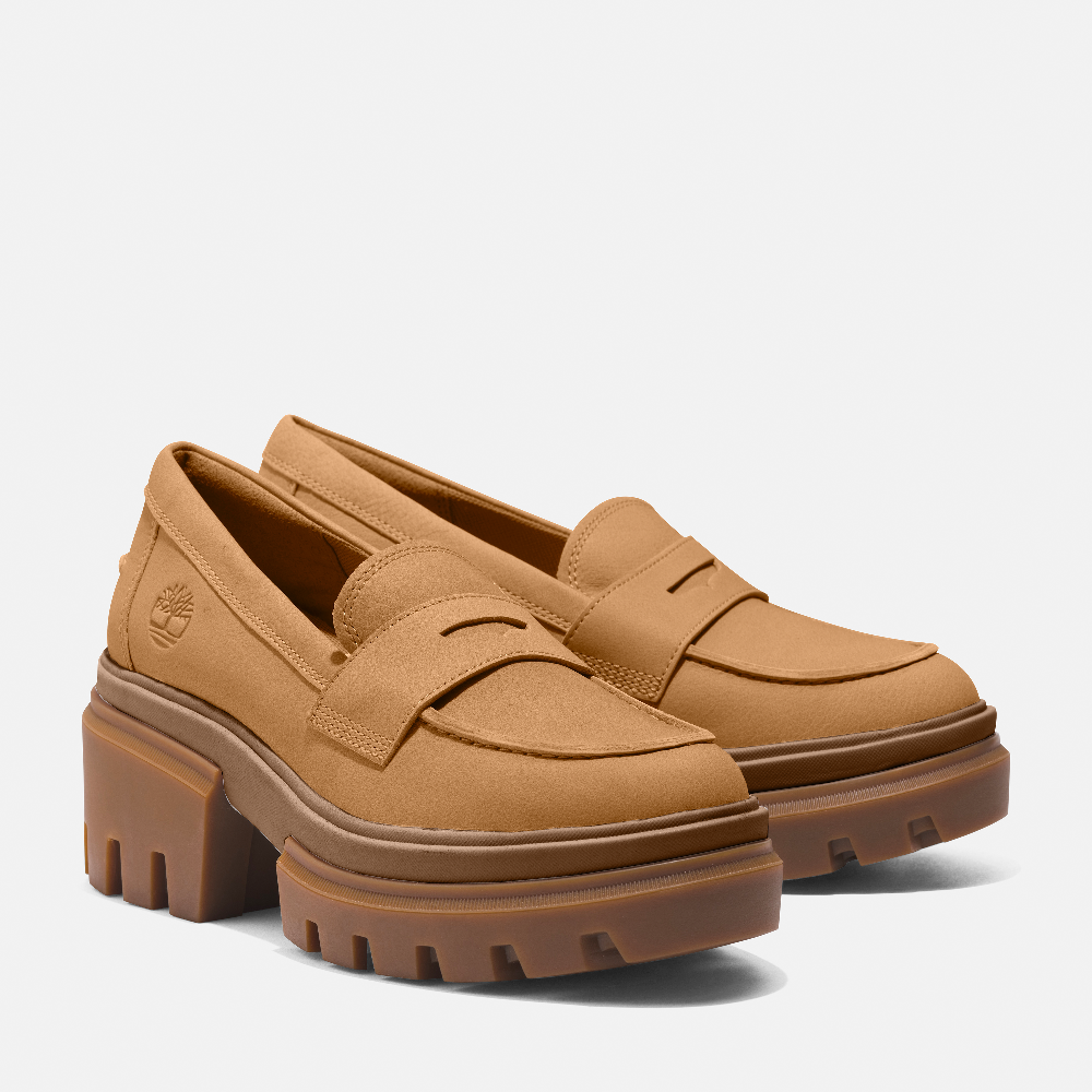 TIMBERLAND EVERLEIGH PLATFORM LOAFER FOR WOMEN IN BEIGE