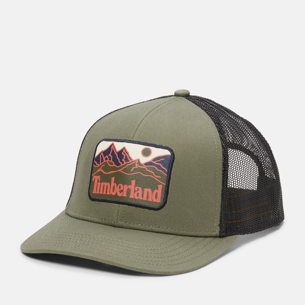 Mountain Line Patch Trucker Cap For Men
