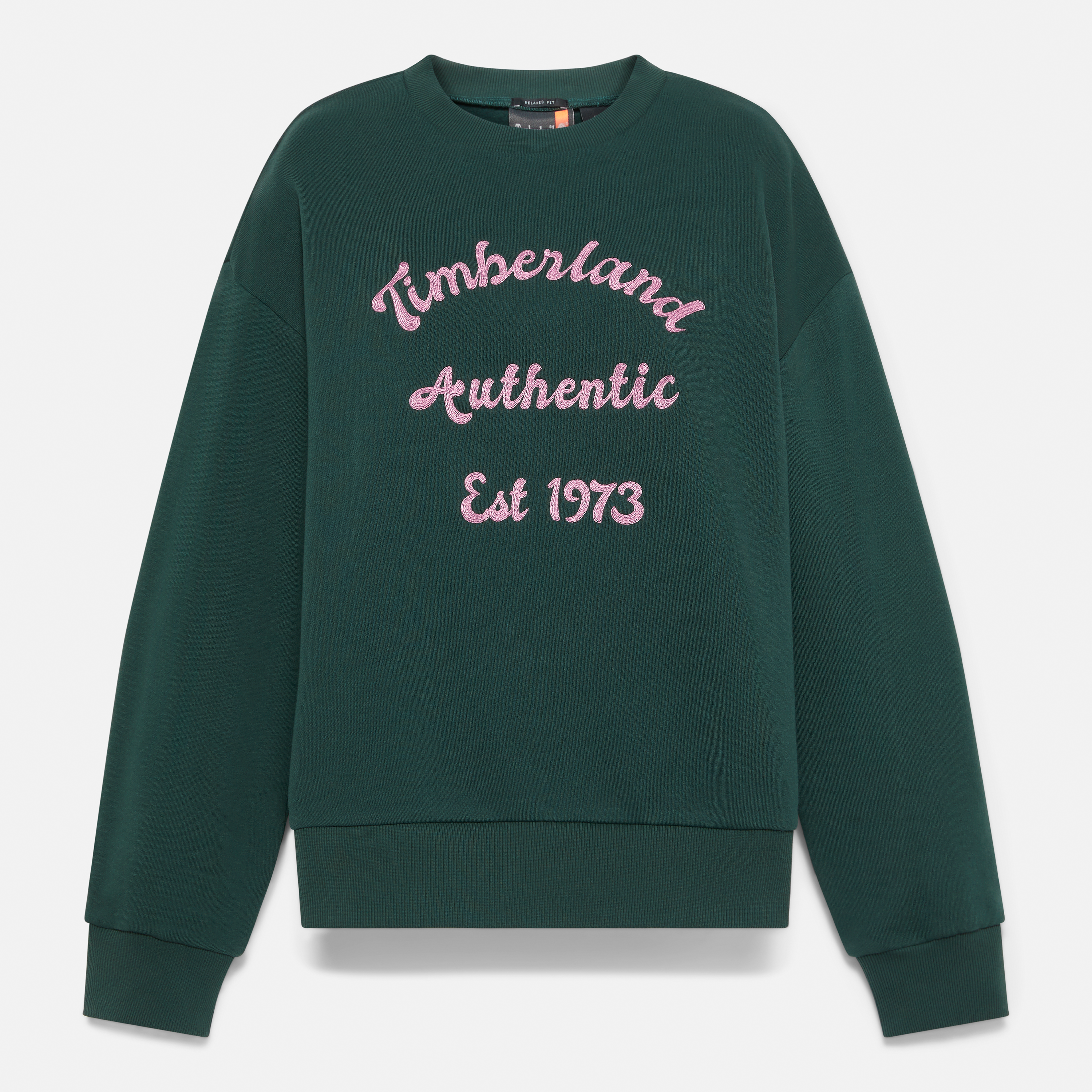 Brushed Back Chest Graphic Crew Sweatshirt For Women