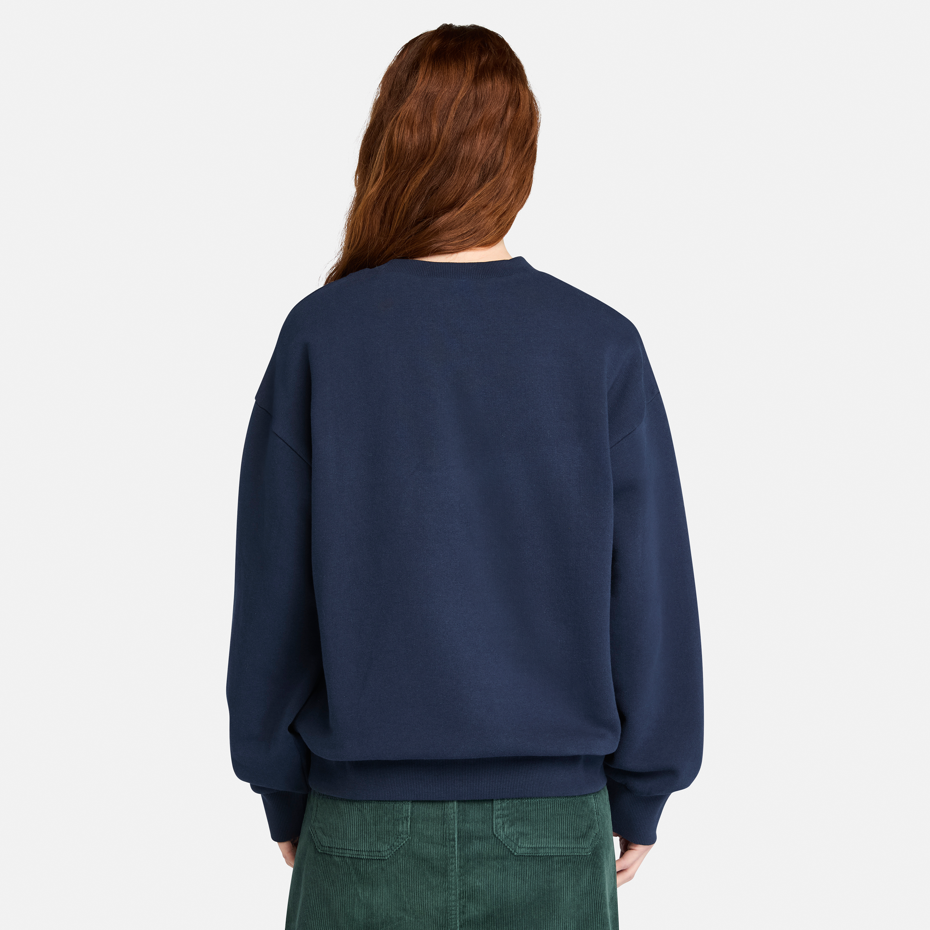 Brushed Back Chest Graphic Crew Sweatshirt For Women