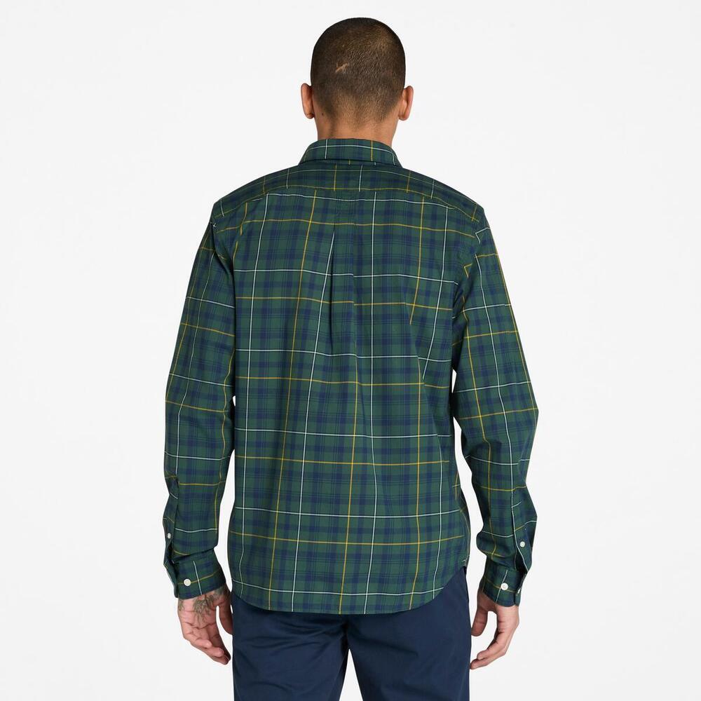Stretch Poplin Check Shirt  For Men