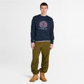 Front Seasonal Tree Logo Graphic Crewneck Sweater For Men