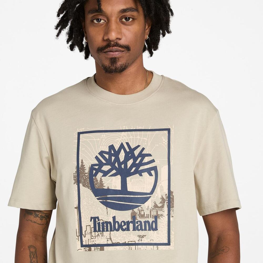 Front Seasonal Stack Logo Graphic T-Shirt For Men