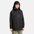 Black TimberlandÂ¡ Women's Jenness Waterproof Packable Jacket. Lightweight, waterproof fabric for breathability and protection. Tier 3 waterproof technology with fully sealed seams for dryness. Packable design folds into a pouch for portability. Adjustable hood for extra coverage.