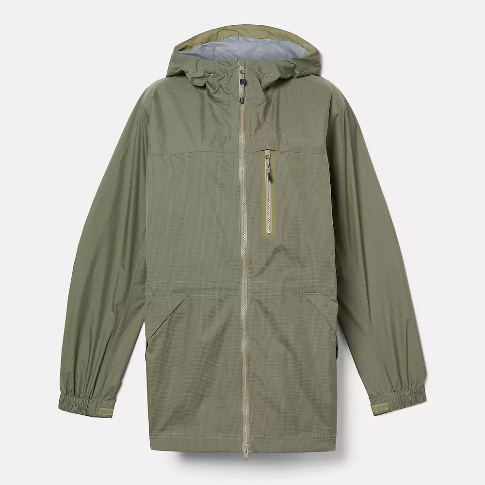 Timberland¡ Women's Jenness Waterproof Packable Jacket. Lightweight, waterproof fabric for breathability and protection. Tier 3 waterproof technology with fully sealed seams for dryness. Packable design folds into a pouch for portability. Adjustable hood for extra coverage