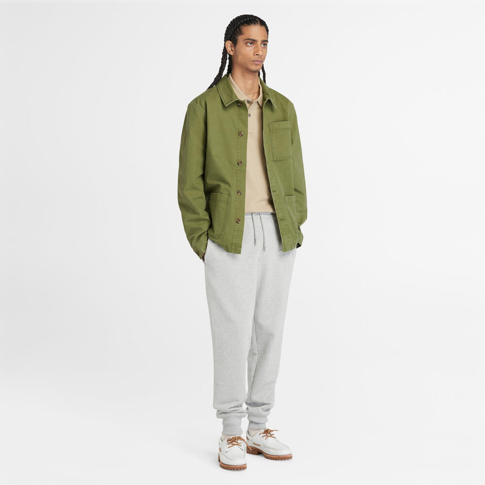 TIMBERLAND KEMPSHIRE WASHED CANVAS CHORE JACKET FOR MEN IN KHAKI GREEN