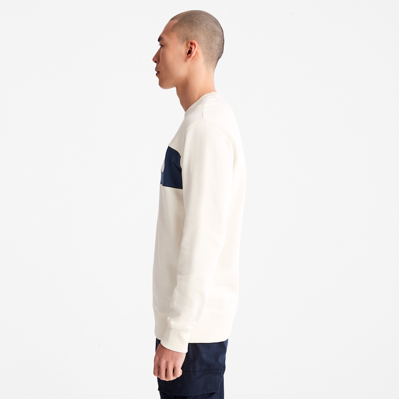 TIMBERLAND LINEAR LOGO SWEATSHIRT FOR MEN IN WHITE