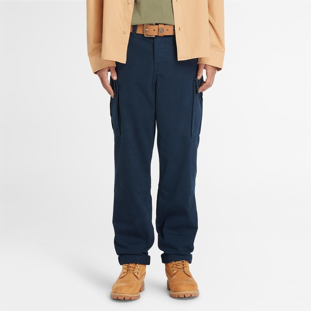 TIMBERLAND BROOKLINE TWILL CARGO TROUSERS FOR MEN IN NAVY