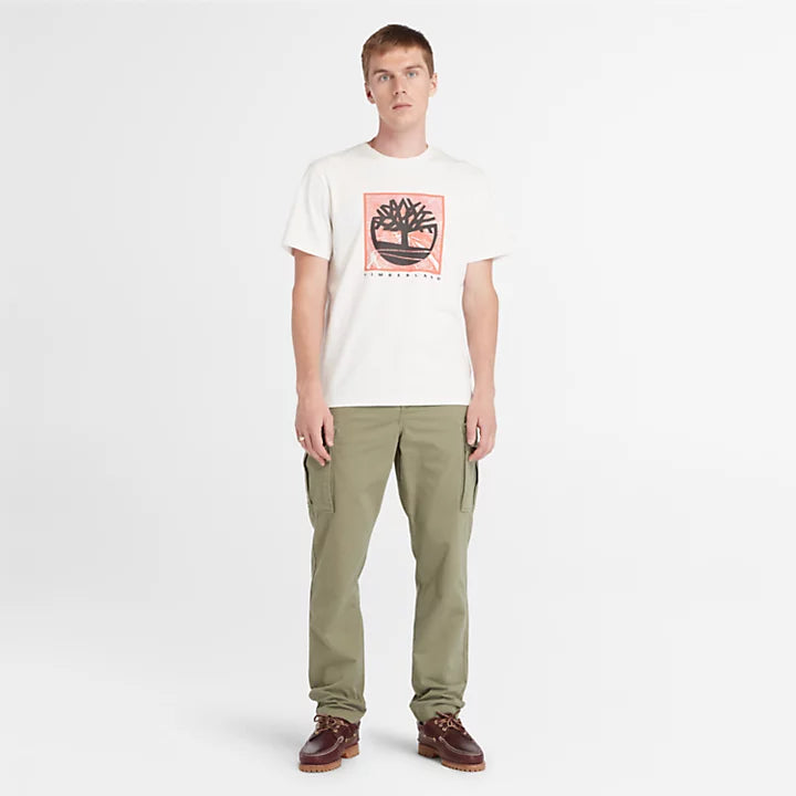 TIMBERLAND BROOKLINE TWILL CARGO TROUSERS FOR MEN IN MUTED KHAKI