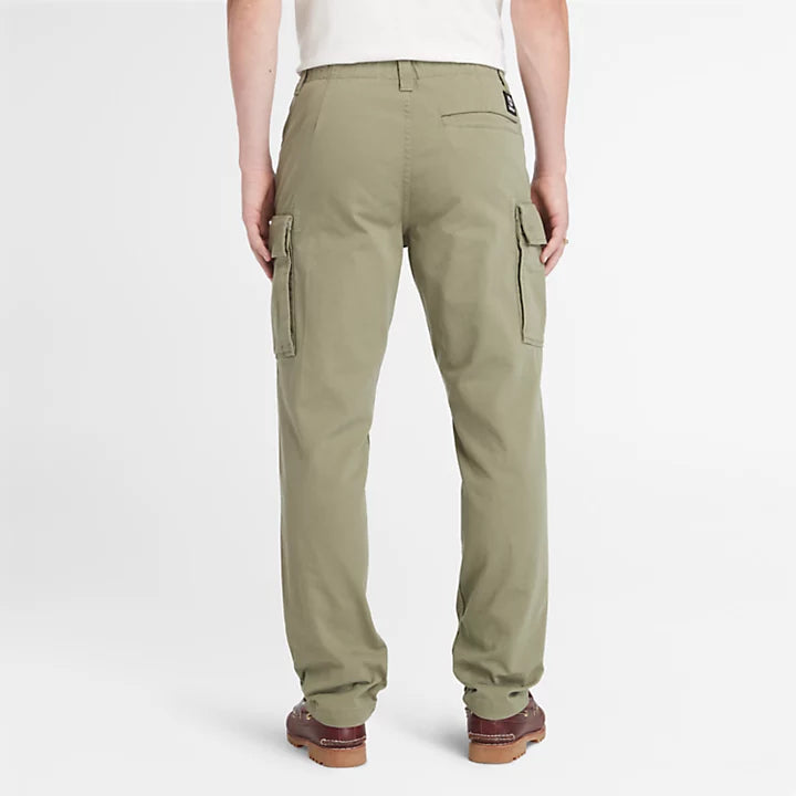 TIMBERLAND BROOKLINE TWILL CARGO TROUSERS FOR MEN IN MUTED KHAKI