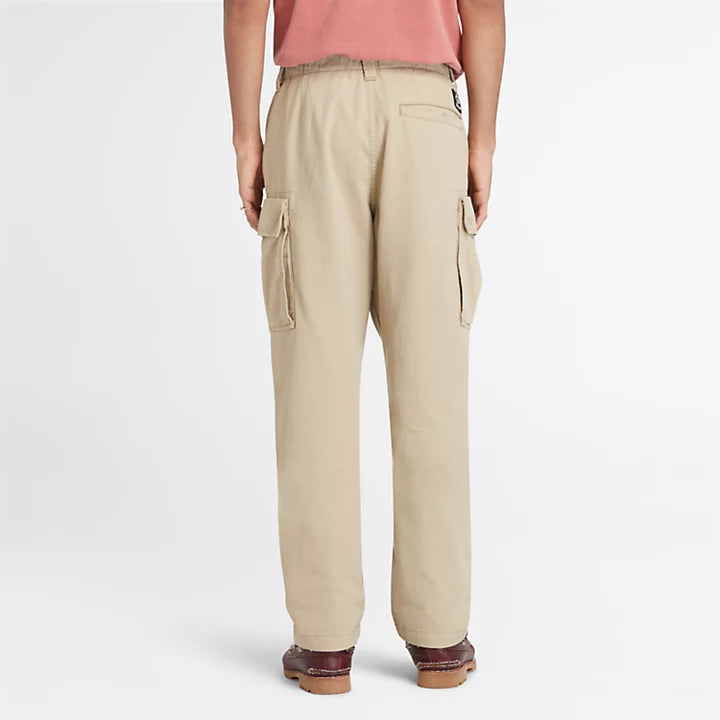 TIMBERLAND BROOKLINE TWILL CARGO TROUSERS FOR MEN IN BEIGE