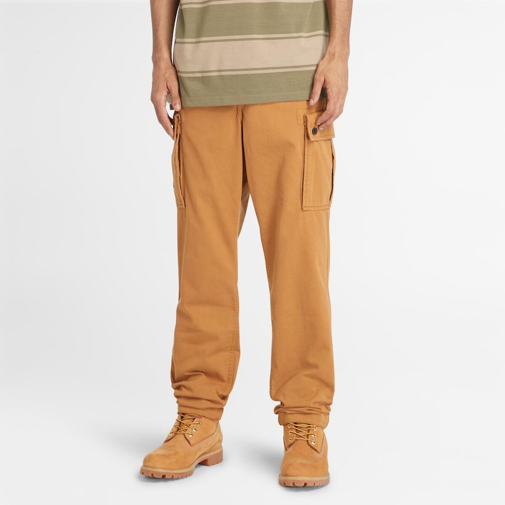 TIMBERLAND BROOKLINE TWILL CARGO TROUSERS FOR MEN IN WHEAT